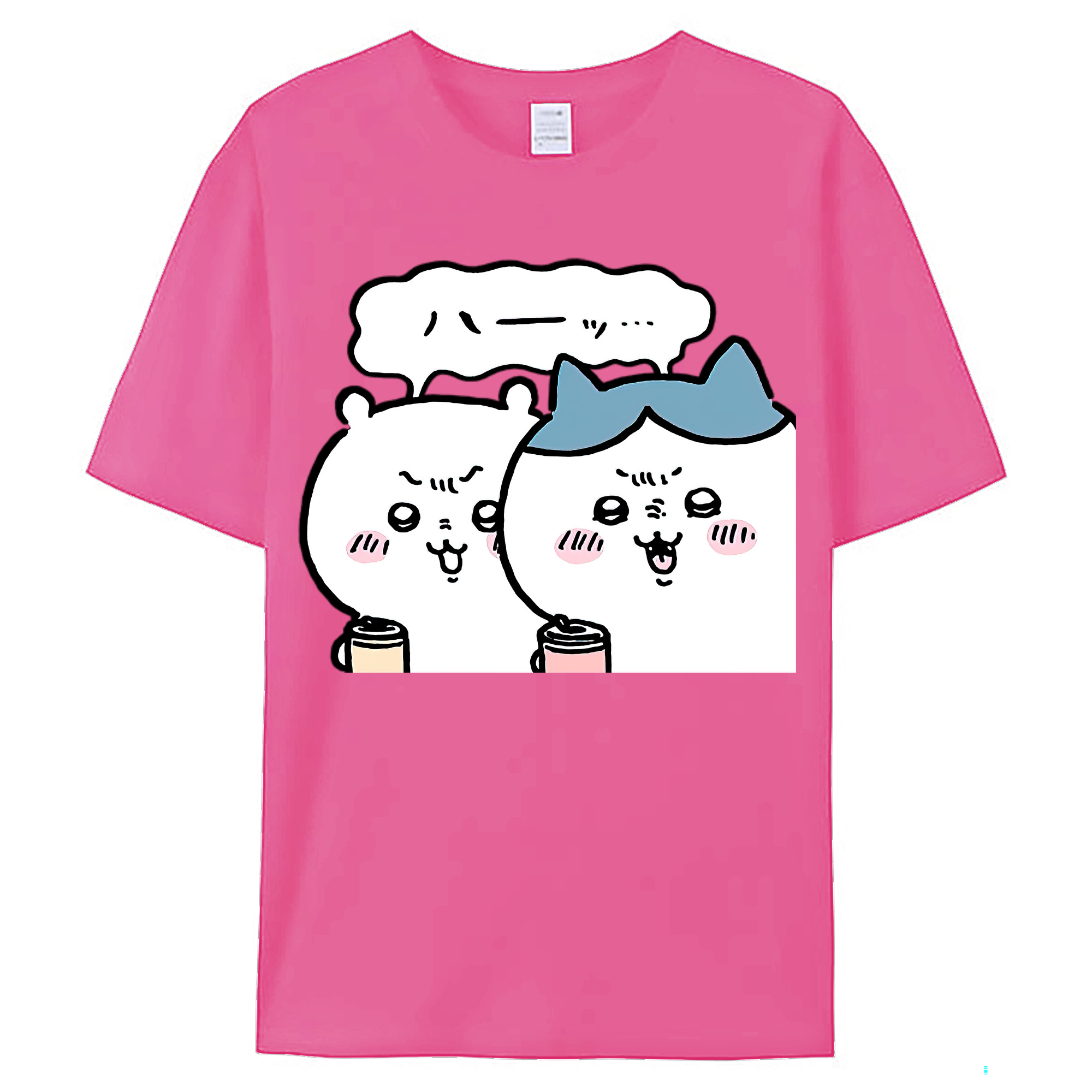 （画像用） ちいかわ ハチワレ Chii-kawa hachiware レディースカジュアルプリントTシャツ（綿100％）